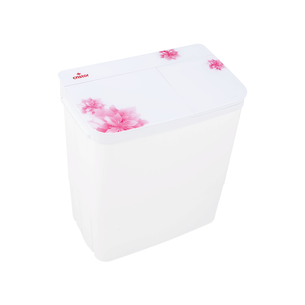 Machine A Laver CRISTOR Semi-Automatique Double Bacs – 8 kg – Rose