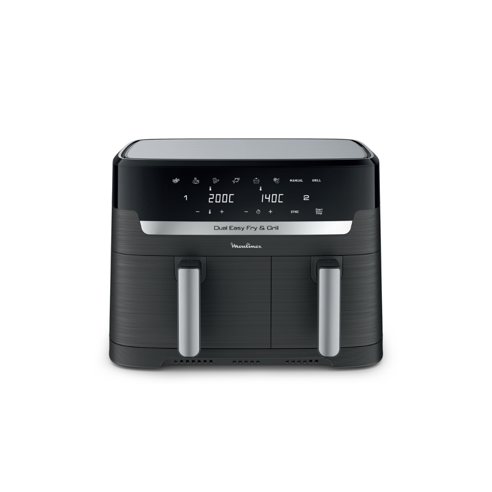 Air Fryer MOULINEX Dual Easy Fry & Grill EZ905B20-2500W – 8 programmes – 2 Tiroir- 8.3L