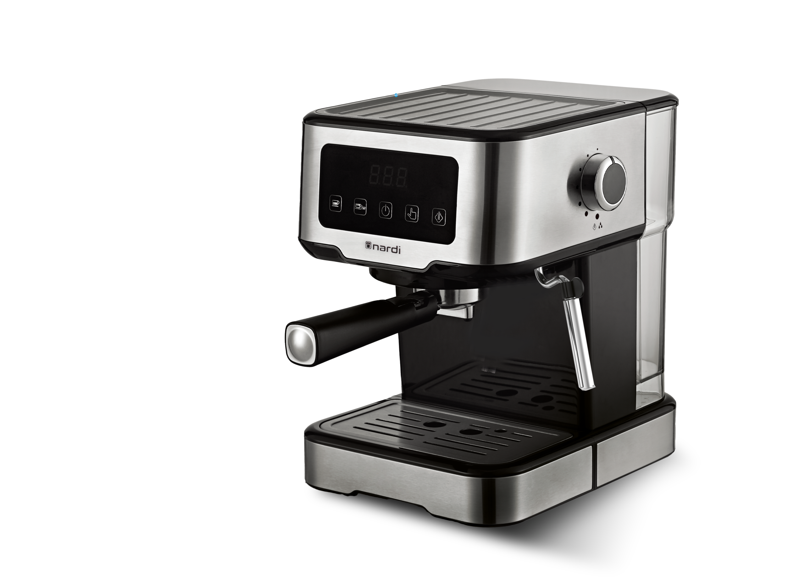 Machine à Café NARDI 2 en 1 Capsules et Café Moulu-Afficheur Tactile-20bar-1100W-Inox